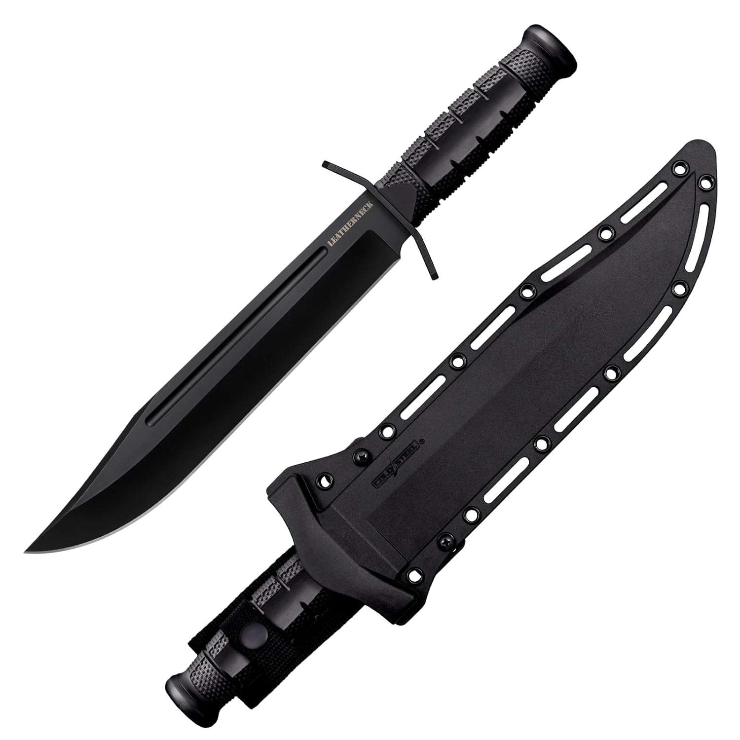 Cold Steel Leatherneck Bowie 10.5" German D2 Razor-Sharp Blade 4.75" Kray-Ex Durable Handle Tactical Outdoor Fixed Blade Knife w/Secure-Ex Sheath