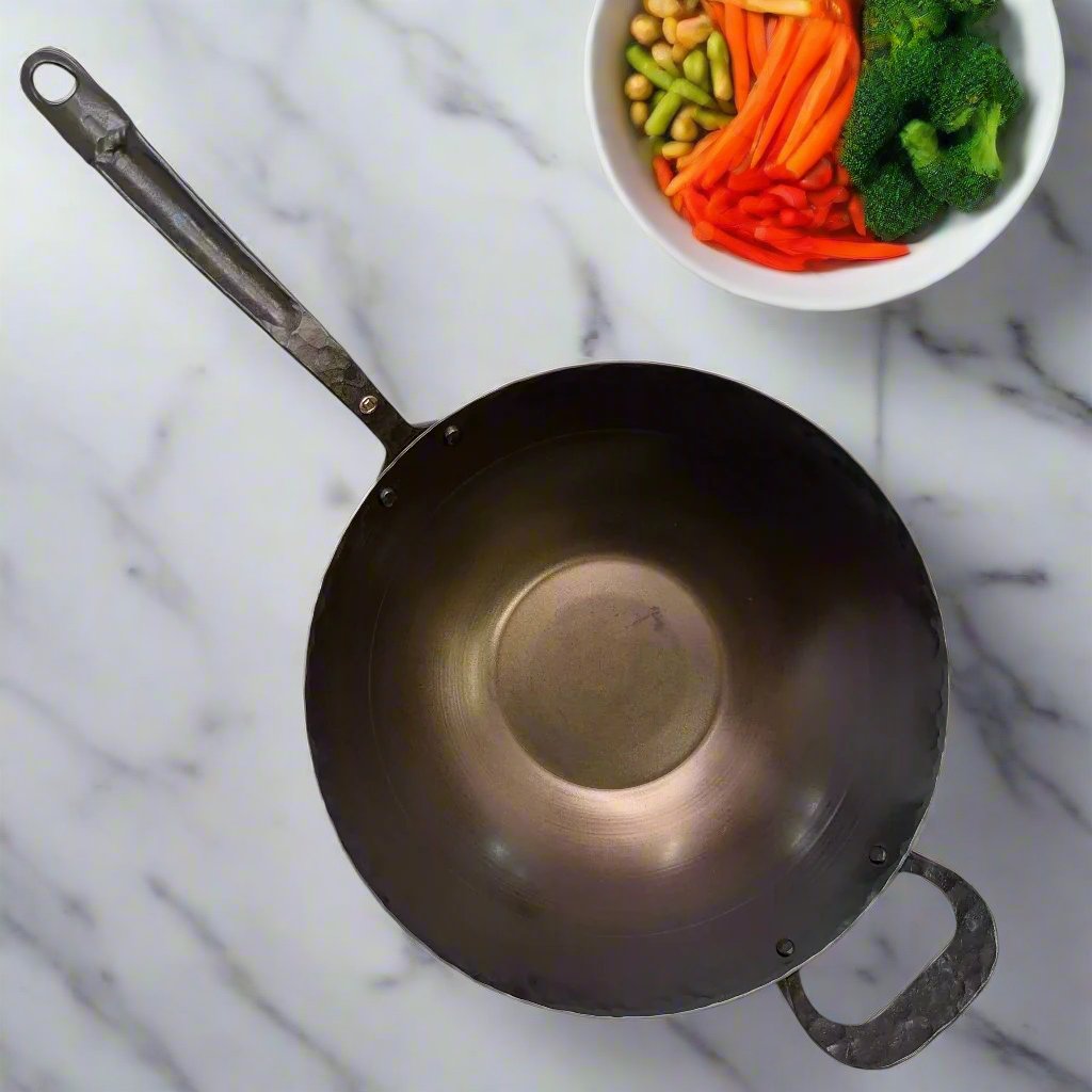 13.5" Hand-Forged Carbon Steel Wok
