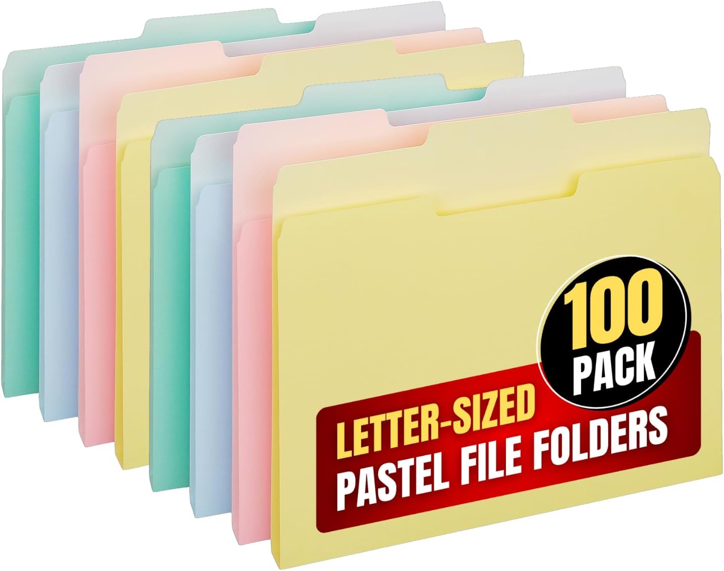 1InTheOffice Amazon.com : 1InTheOffice Pastel File Folders, Colored File Folders, Letter Size Top-Tab 3-Tab 1/3 Cut, Assorted Pastel Colors, 100 Pack