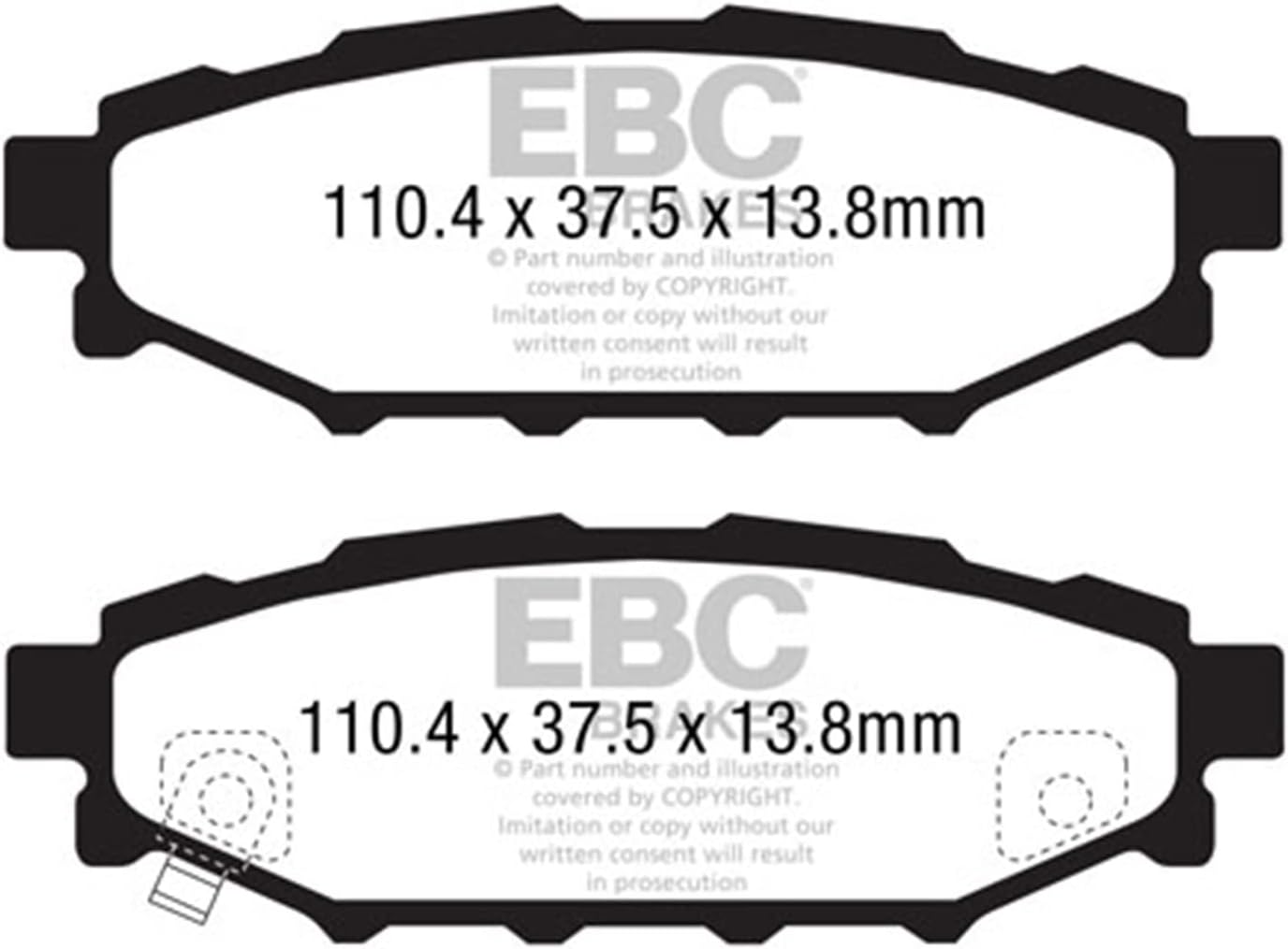 EBC Brakes UD1114 EBC Ultimax OEM Replacement Brake Pads 11.2 in. Dia.