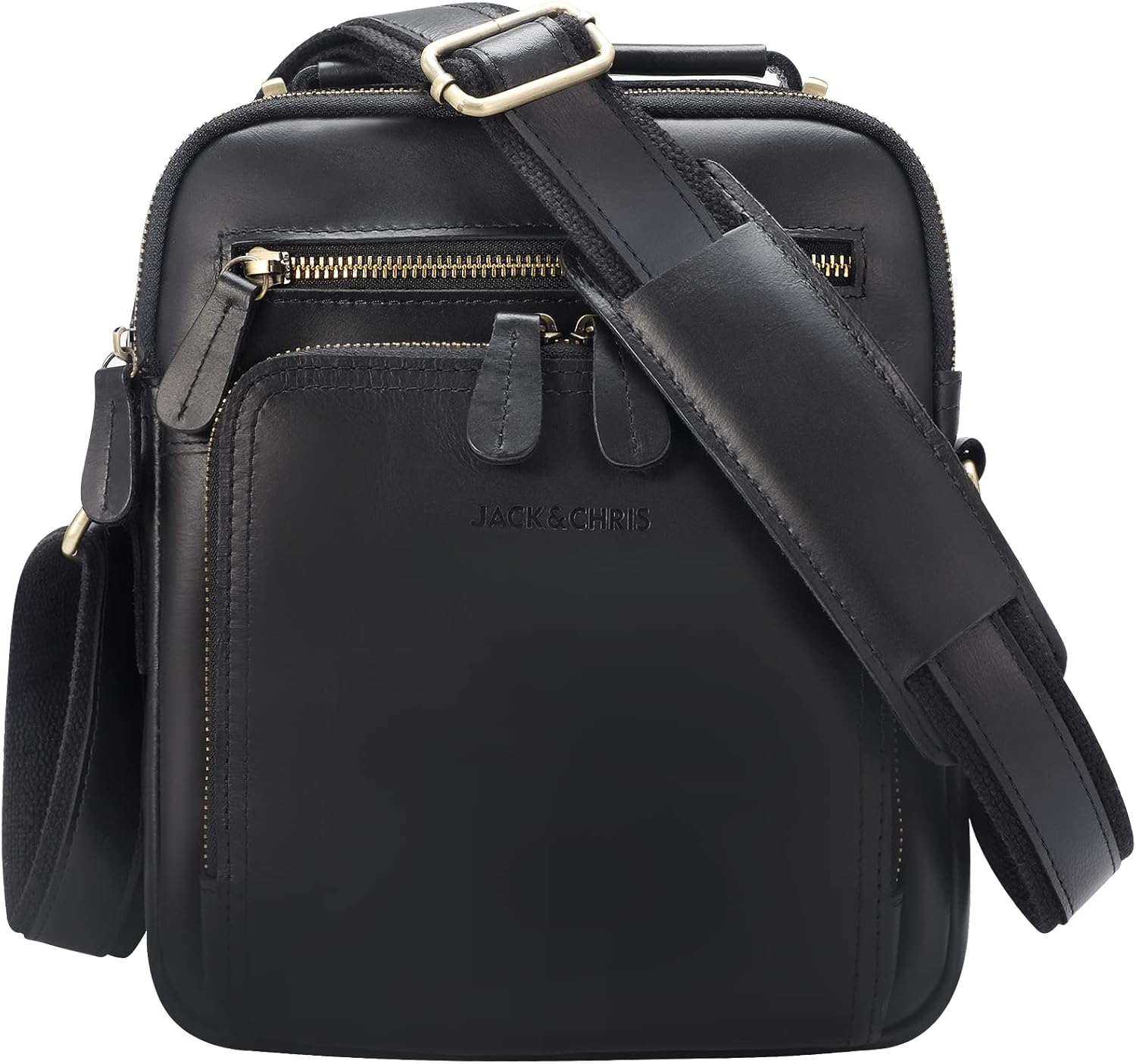 Jack&Chris Leather Messenger Bag for Men, Man Purse Crossbody Bags for Work Business