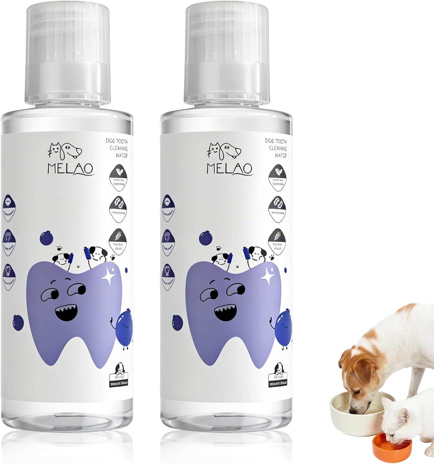 Unbranded 2pcs Dental Water Additive, Specialized Dental Care Formula, Natural Flavorless Teeth Cleaning Mouthwash, Freshens Dog Breath & Promotes Healthy Gums