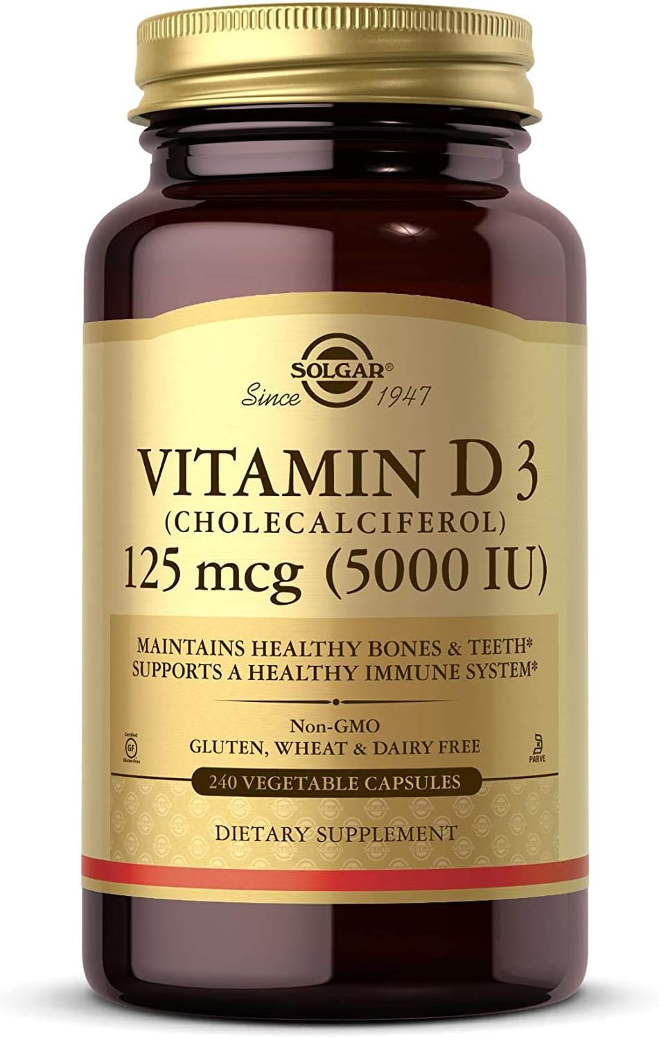 Vitamin D3 (Cholecalciferol) 5,000 IU, 240 Veg Capsules