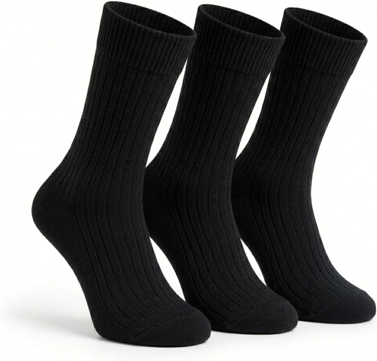 Bulusorganic 3 Pairs 98% Organic Cotton Crew Socks, Soft Breathable Non-Tight Seamless Casual Socks for Men & Women