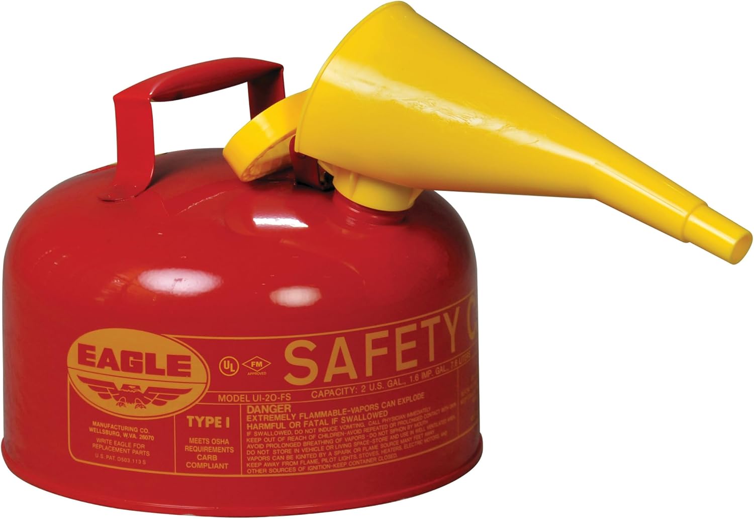 Eagle 2 Gallon Type I Red Safety Can (UI20FS)