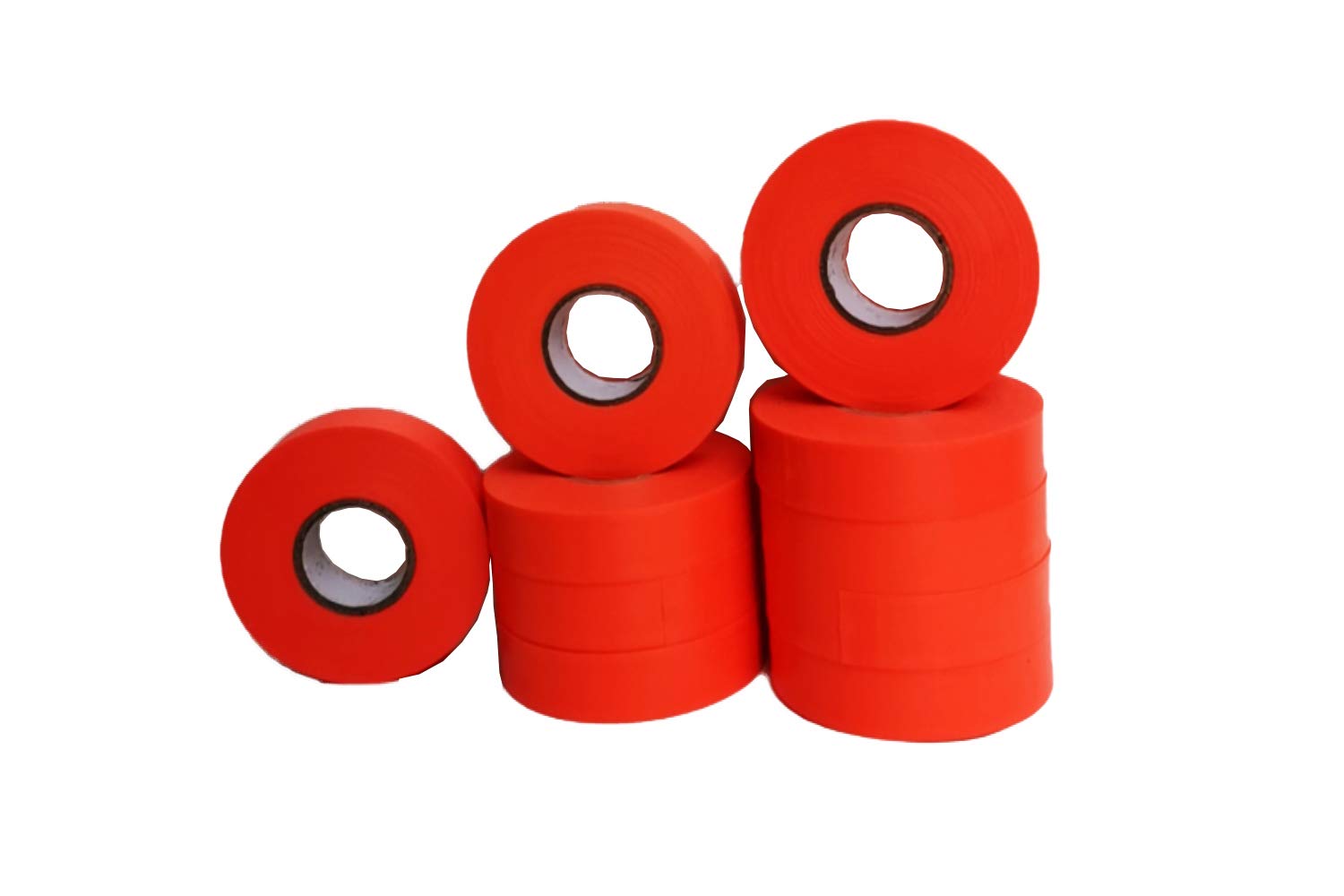 Unknown Flagging Tape， Survey Ribbon for Boundaries and Hazardous Areas Non-Adhesive Surveyor Tape with 1" Width, 150' Length -15F Temperature Resistance at Summer(Pack of 10) (Orange)