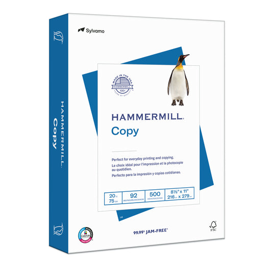Hammermill Printer Paper, 20 lb Copy Paper, 8.5 x 11, 1 Ream (500 Sheets), 92 Bright