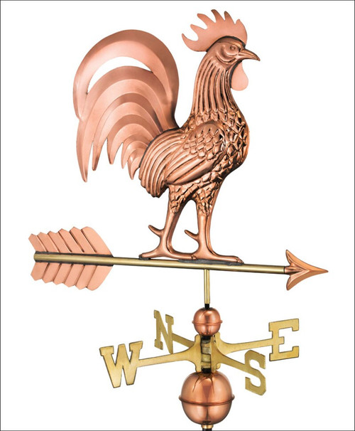 Pure Copper Proud Rooster Weathervane