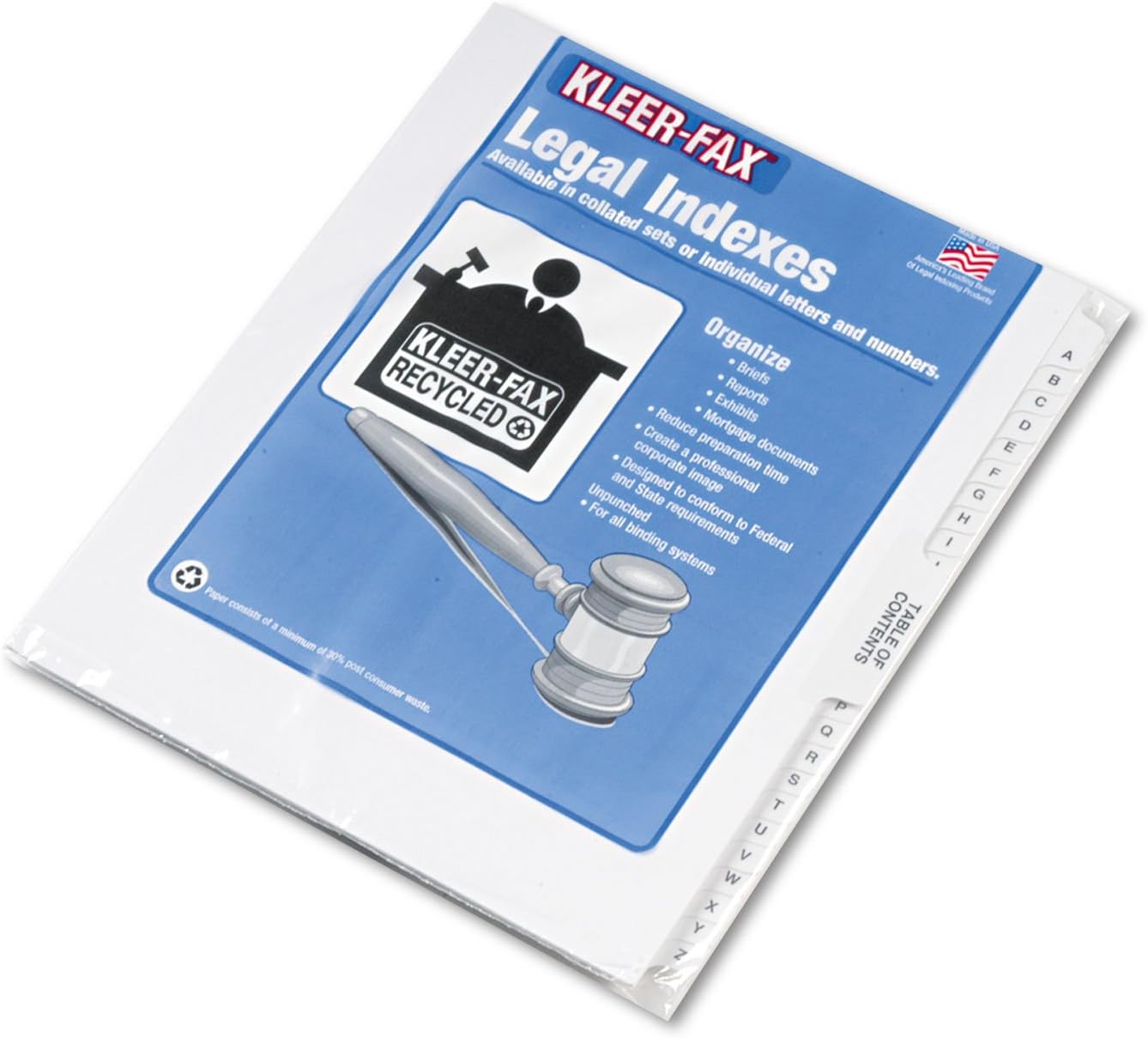 Kleer-Fax 80000 Series Side-Tab Legal Index Divider Set