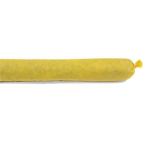 SpillTech Hazmat Absorbent Sock, 4’ x 3”, Yellow, Pack of 30