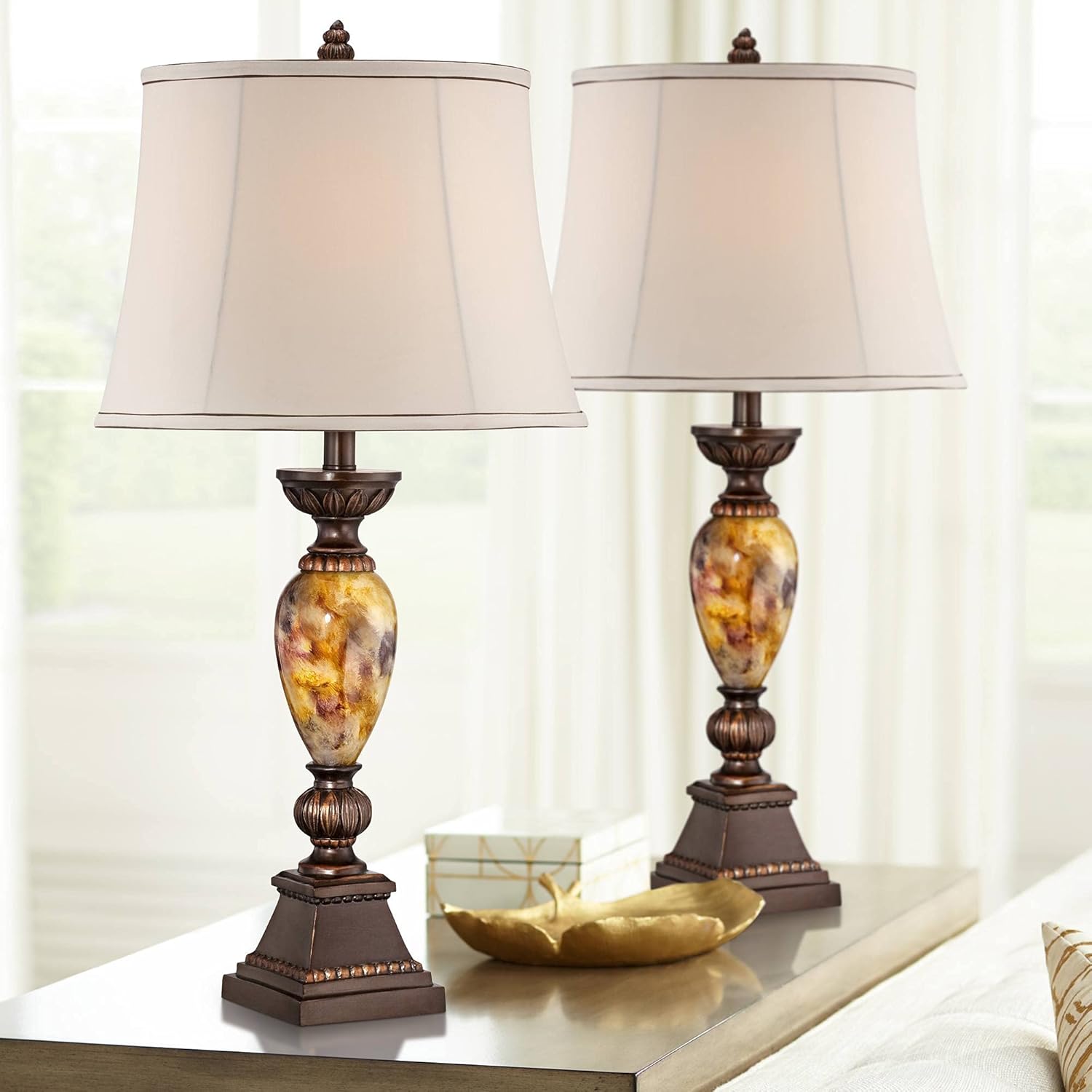 Kathy Ireland Mulholland Traditional Vintage Table Lamps 30" Tall