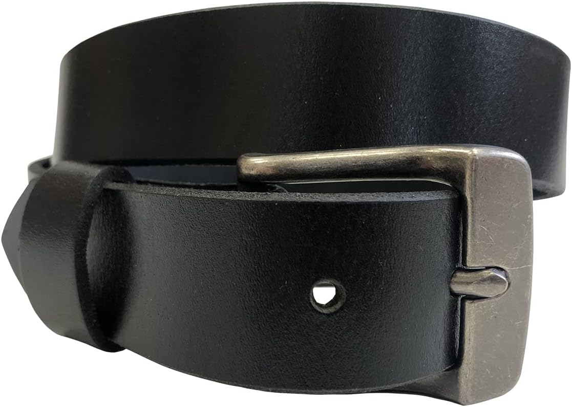 Zelikovitz 1.25" Black Full Grain Leather Belt