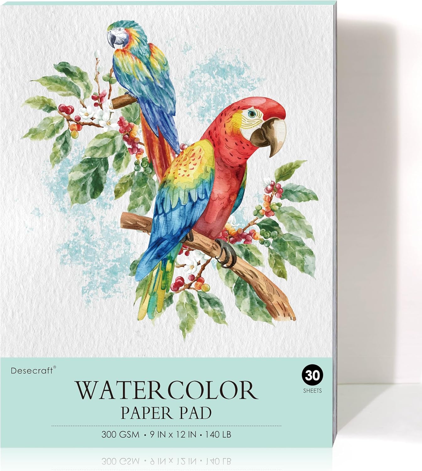 Desecraft 9x12 Inch Watercolor Paper Pad, 140lb (300gsm) – Artist-Grade Painting & Drawing Sketchbook
