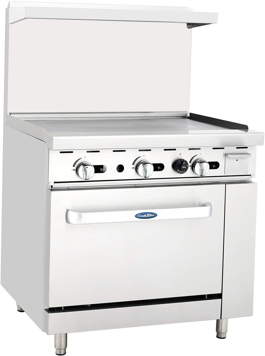 Atosa 36" Commercial Gas Range, Griddle Top, 1 Oven