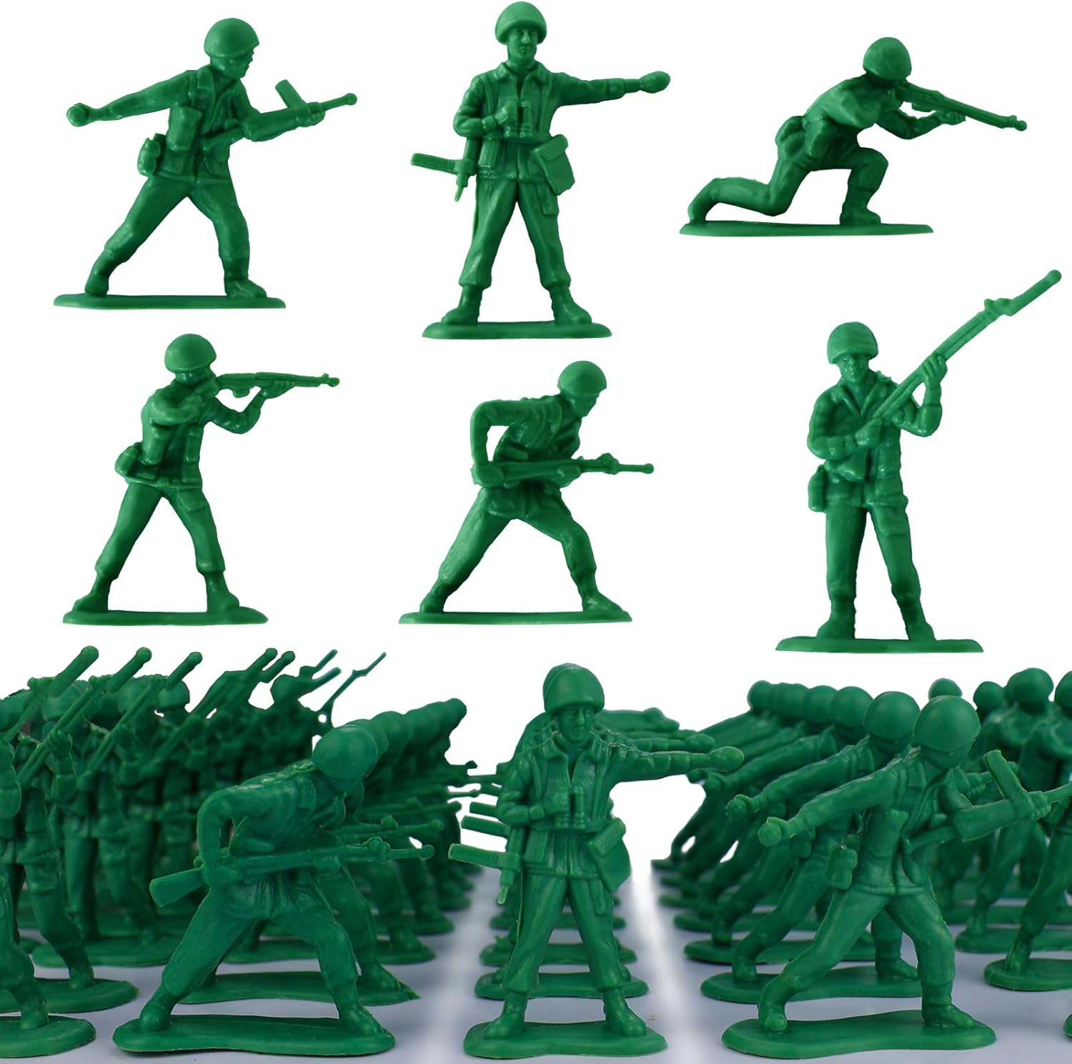 HAPTIME Toys for Boys, Toy Soldiers Set (50 pcs), Green Army Men Action Figures