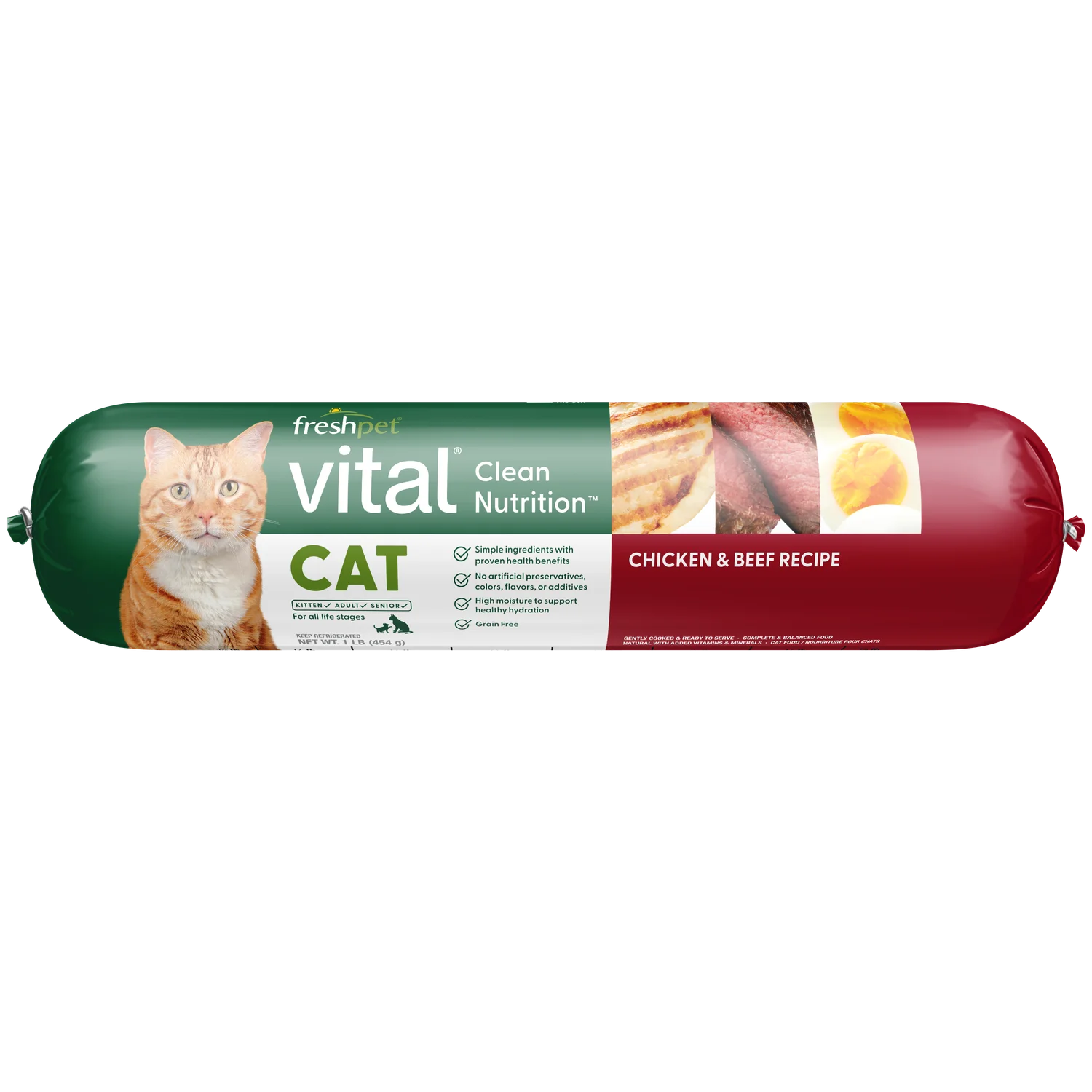 Freshpet Vital Grain Free Chicken & Beef Cat Food Roll