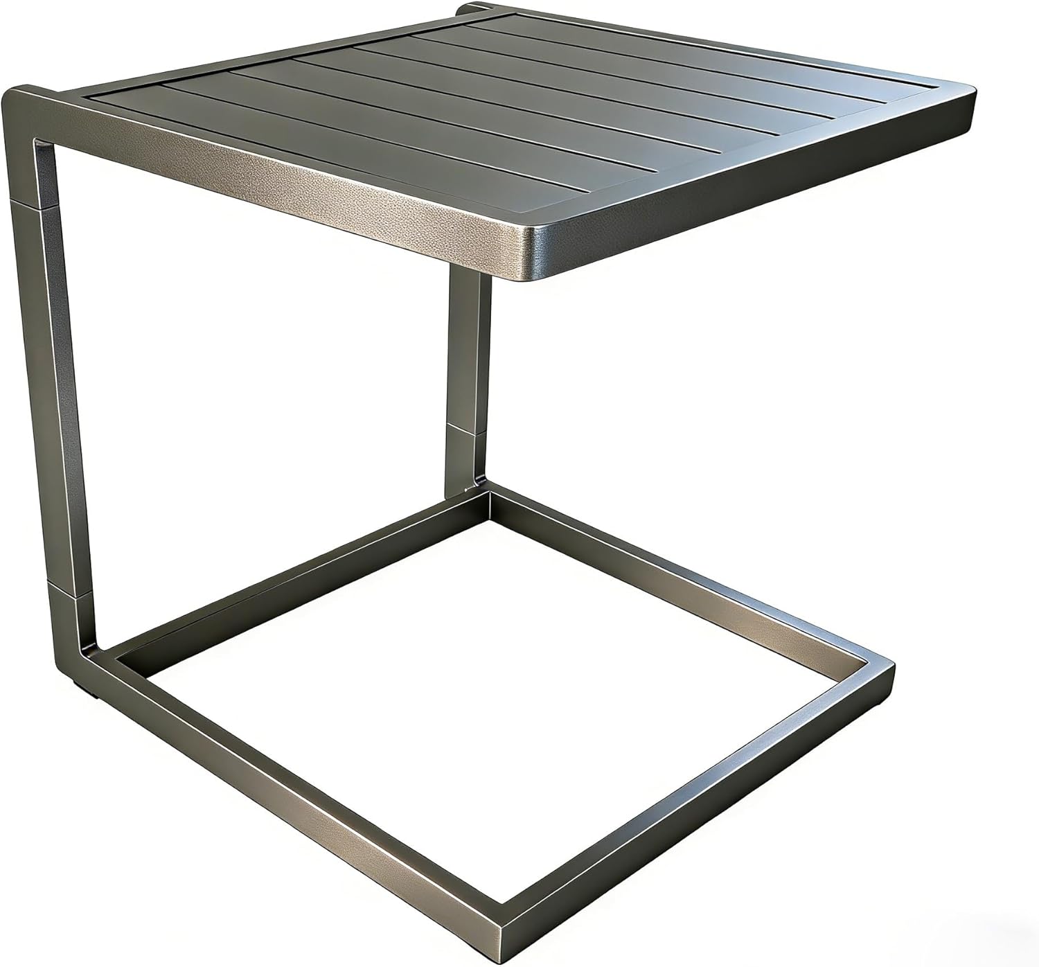 DHYGOTFUR Aluminum C Shaped Outdoor Side Table
