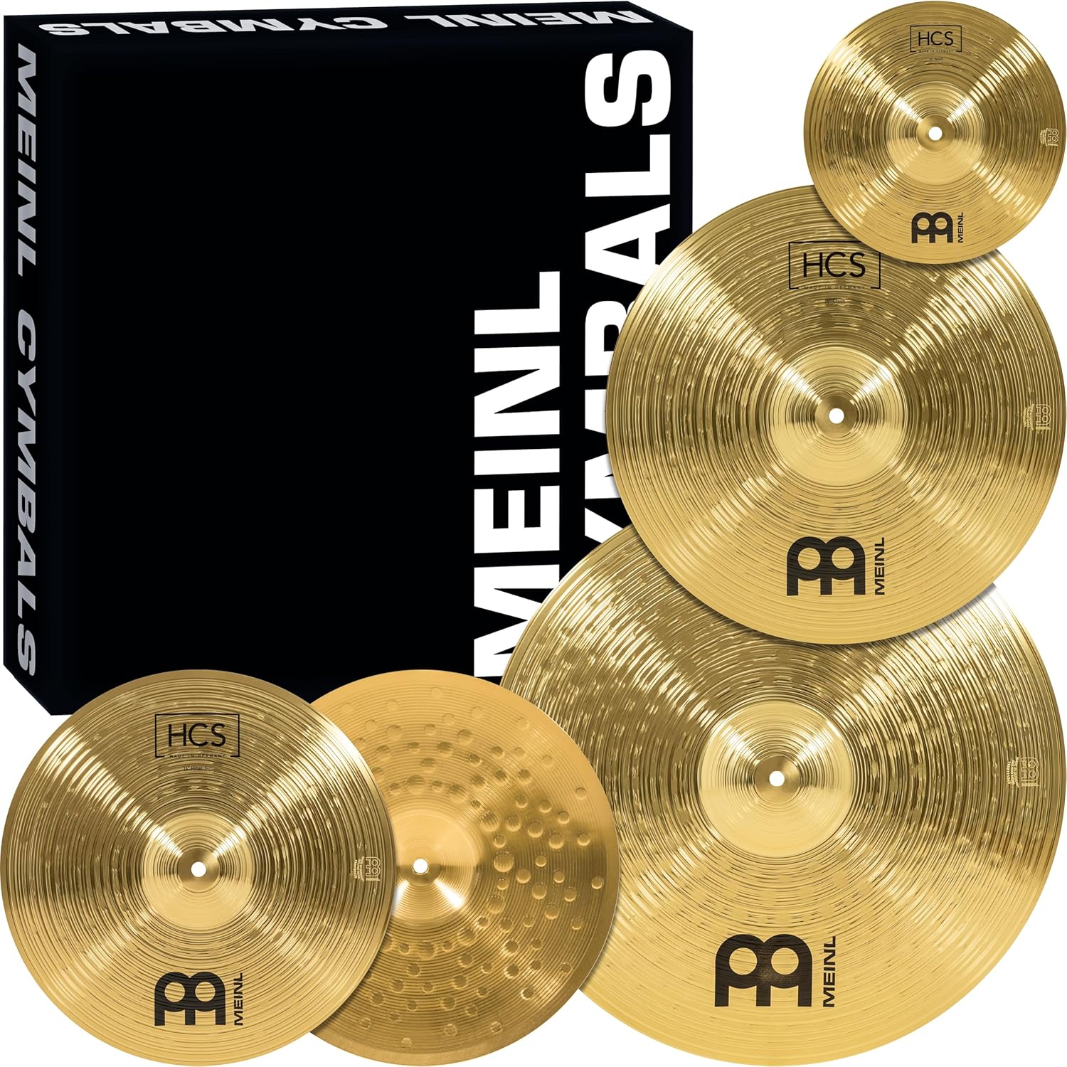 Meinl Cymbal Set Box Pack with 14” Hihats, 20” Ride, 16” Crash, Plus a FREE 10” Splash