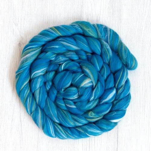 Revolution Fibers Extra Fine Merino Wool Roving - Wet Nuno Needle Felting Blue