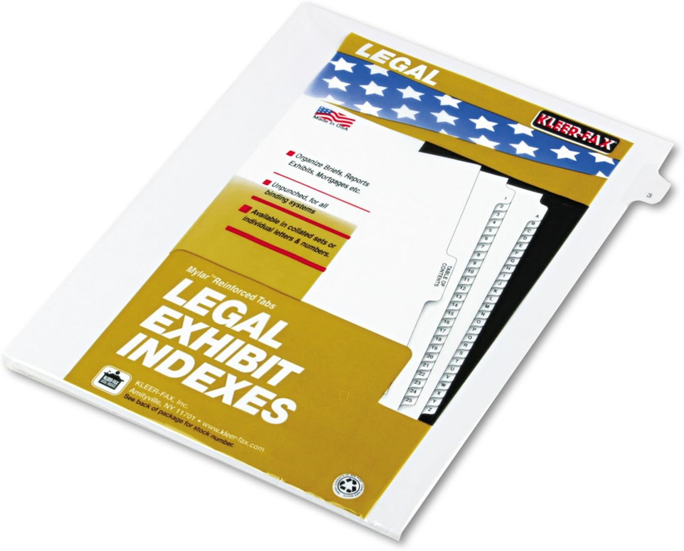 Kleer-Fax 90000 Series Numerical Side-Tab Legal Dividers