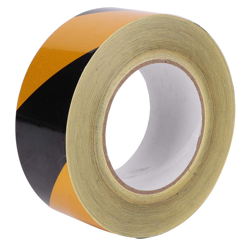Generic Safety Stripe Tape, 50mm x 46m Safety Reflective Tape Black Yellow Warning Self Adhesive Tapes Accessories for Danger Construction Police Crime Scene
