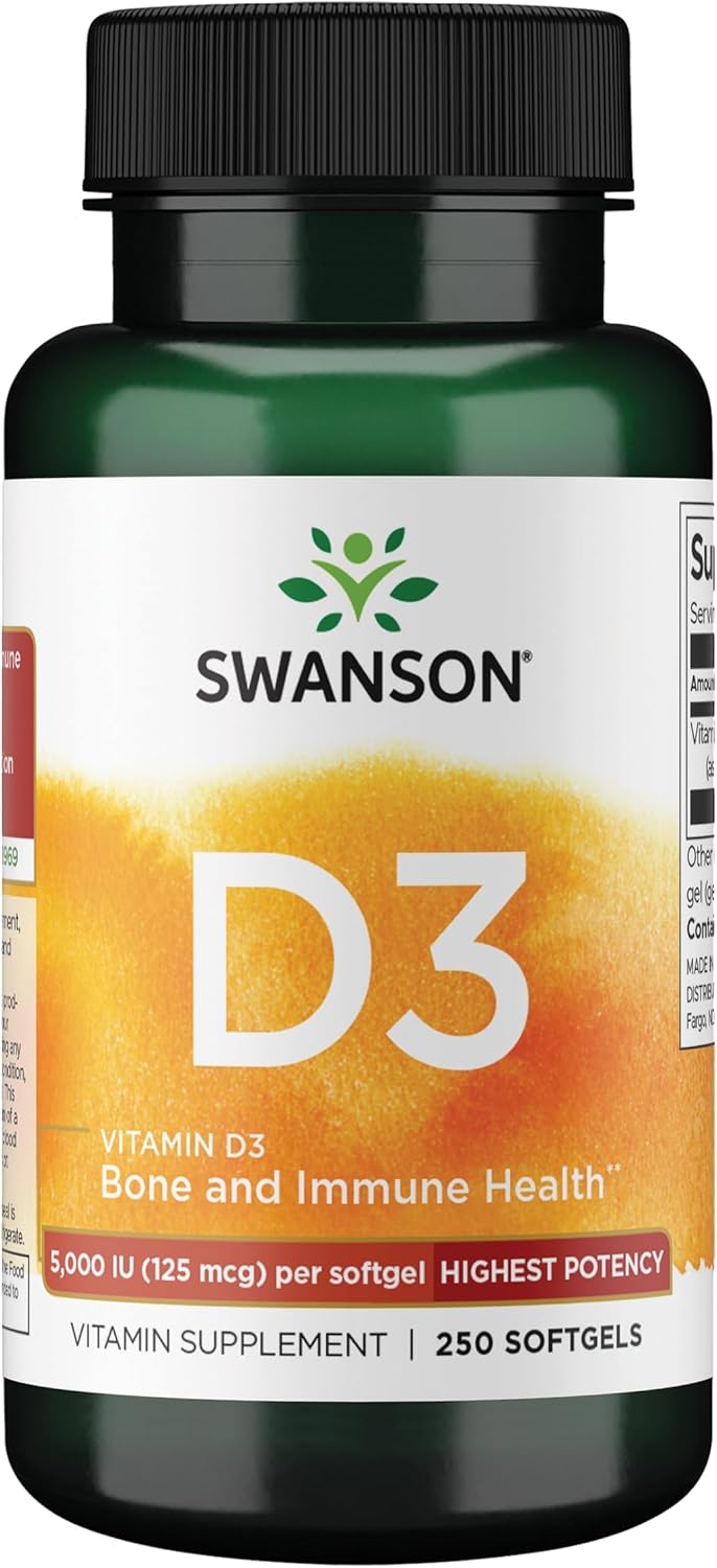 Vitamin D3 5,000 IU (250 Softgels)