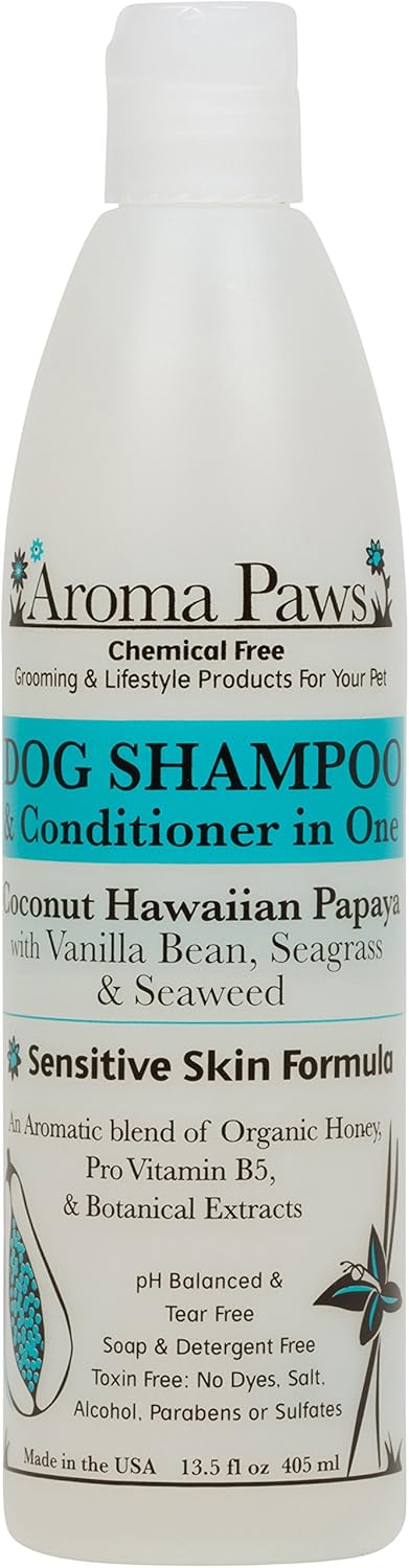 Aroma Paws 13.5 oz. Luxury Dog Shampoo & Conditioner in One Coconut Papaya