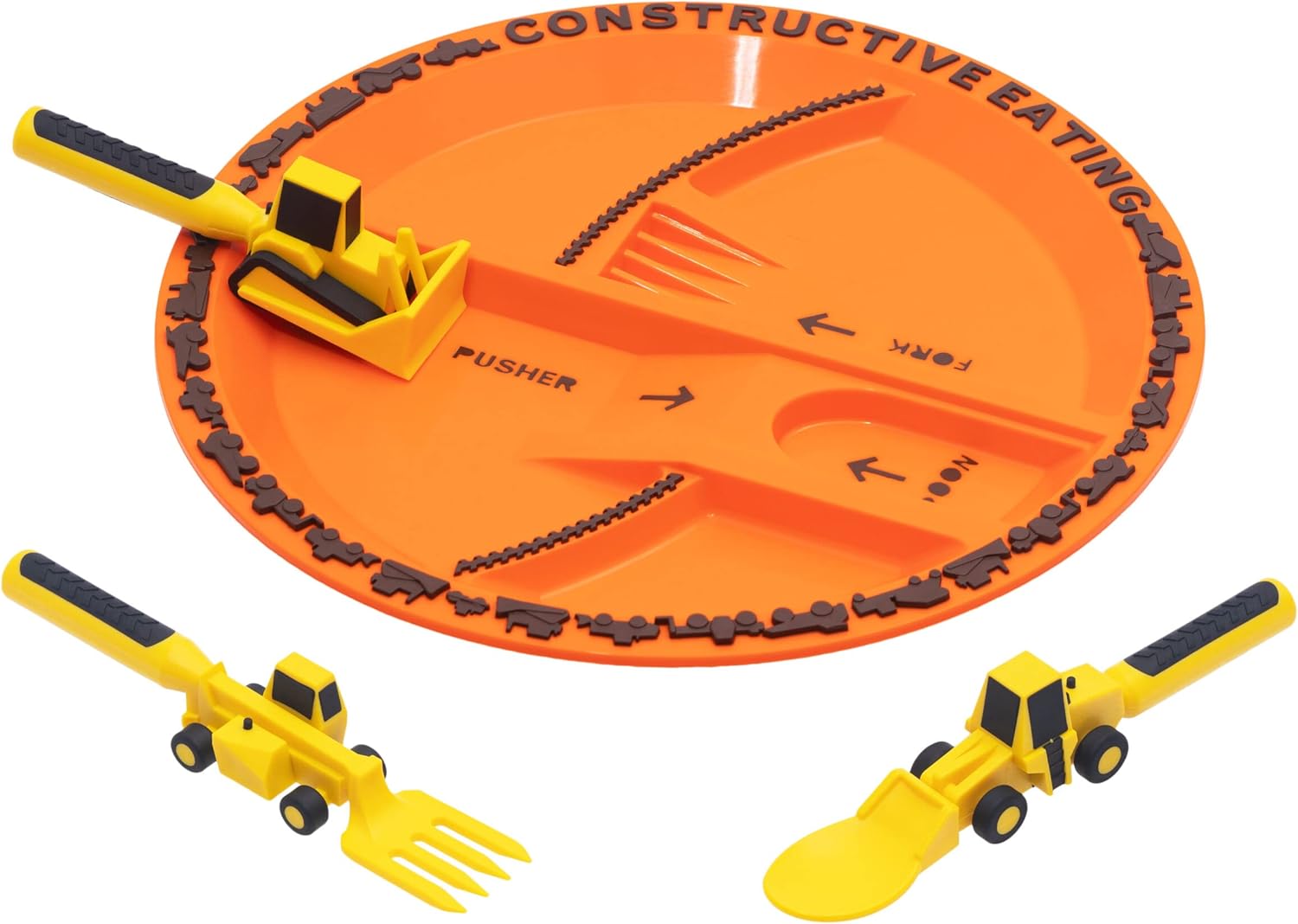 Construction Plate and Utensils Set