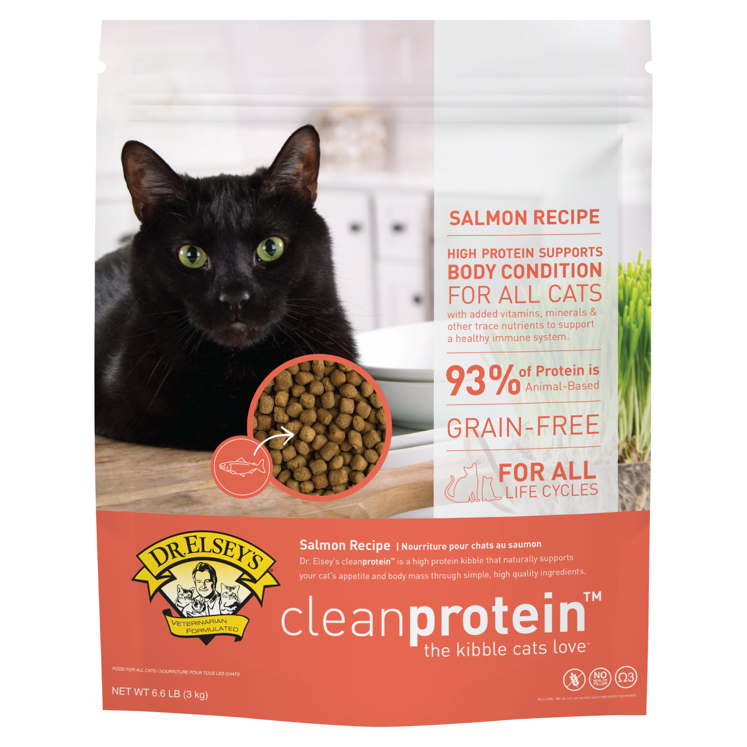 Dr. Elsey's cleanprotein Salmon Recipe Grain-Free Dry Cat Food, 6.6 lb