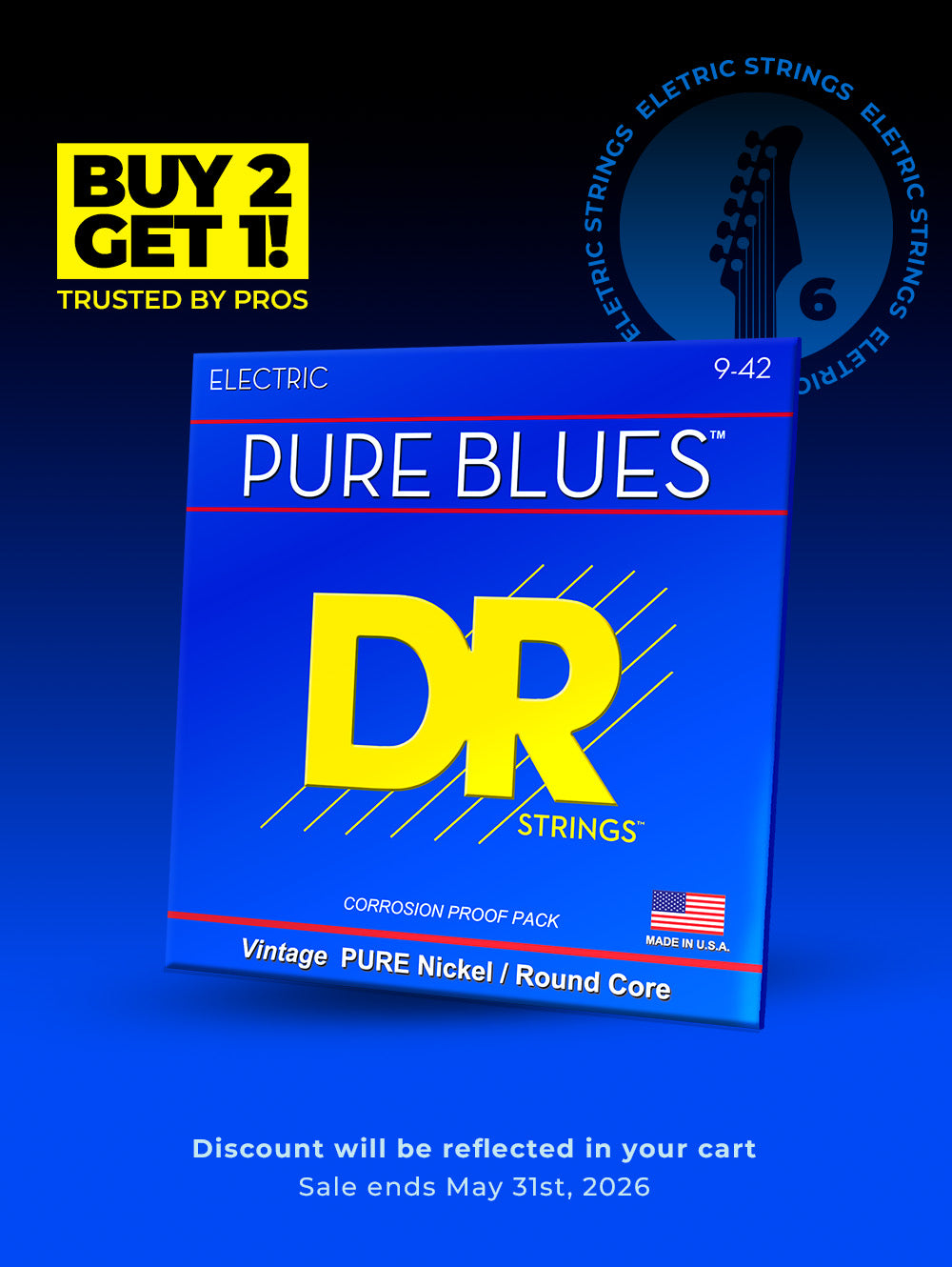 Pure Blues PHR-10 Pure Nickel Electric Guitar Strings