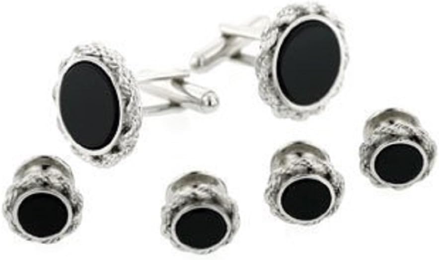 Onyx Tuxedo Cufflinks and Shirt Studs