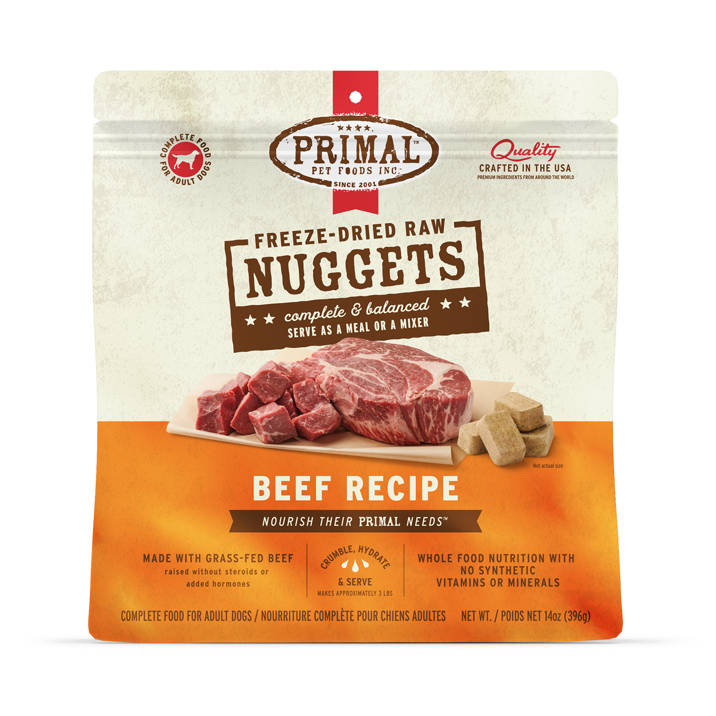 Primal Freeze-Dried Beef Nuggets for Dogs (14 oz)
