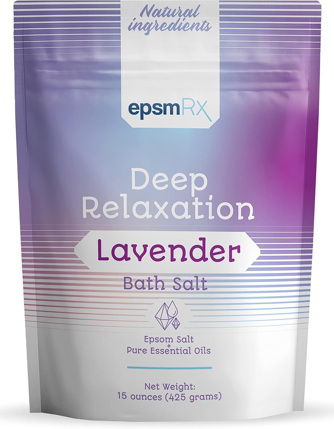 Unknown Deep Relaxation Bath Salt 15 Oz Epsom Salt Bath Soak Pouch, Lavender Essential Oil