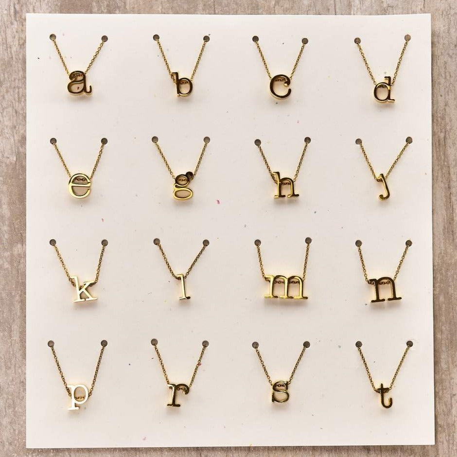 Spice Gold Initial Necklace in a Jar