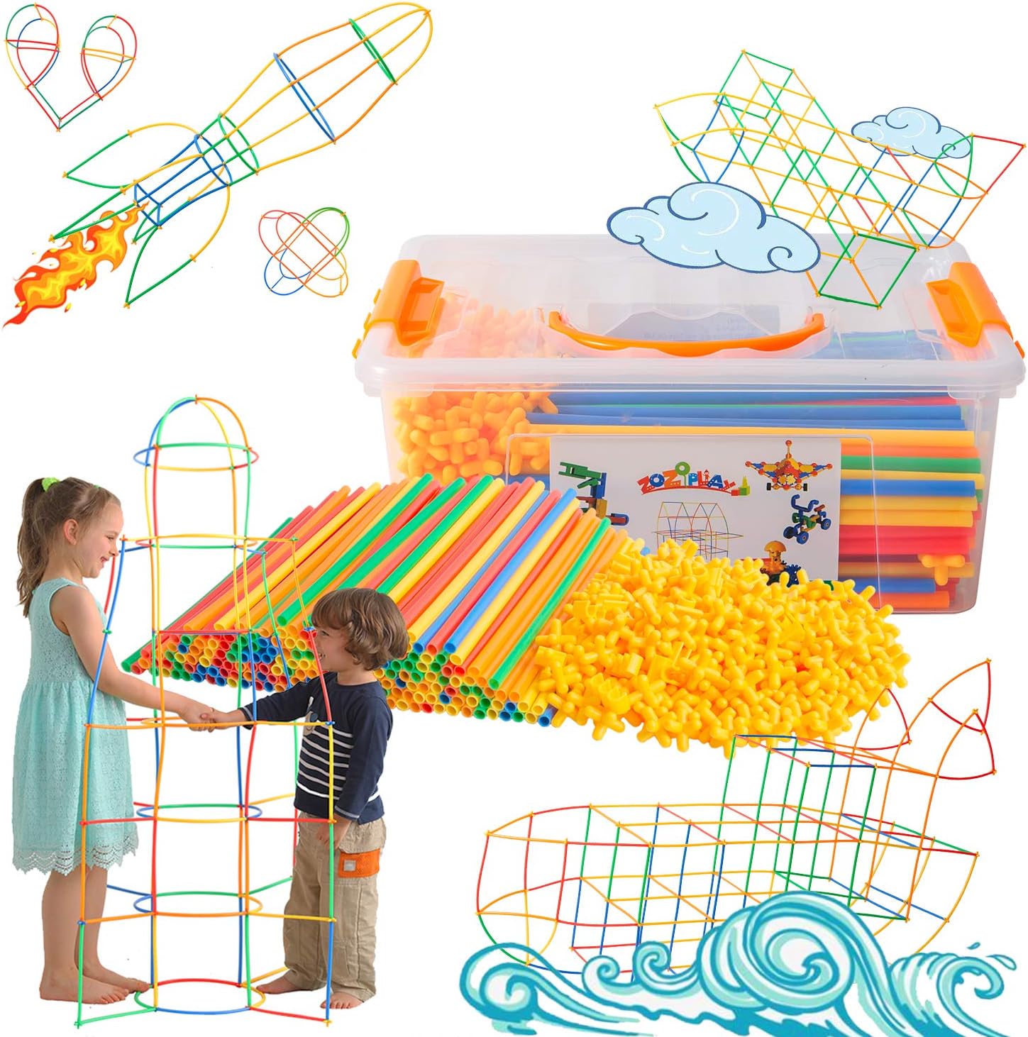 ZOZOPLAY Straw Constructor STEM Building Toys 800 Piece