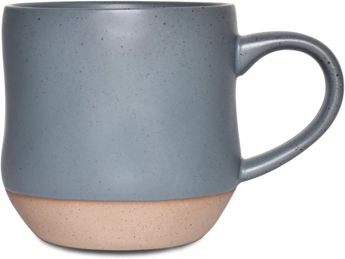 Bosmarlin Large Stoneware Speckled Coffee Mug, 16 Oz, Dishwasher and Microwave Safe