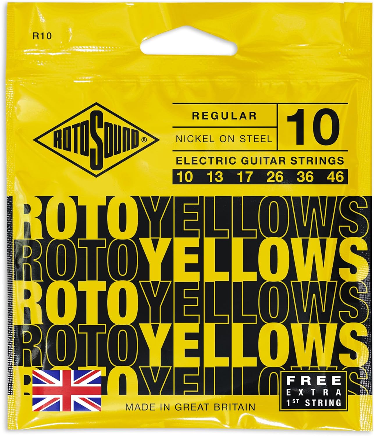 Rotosound Roto Yellows R10 Electric Guitar Strings (10-46)