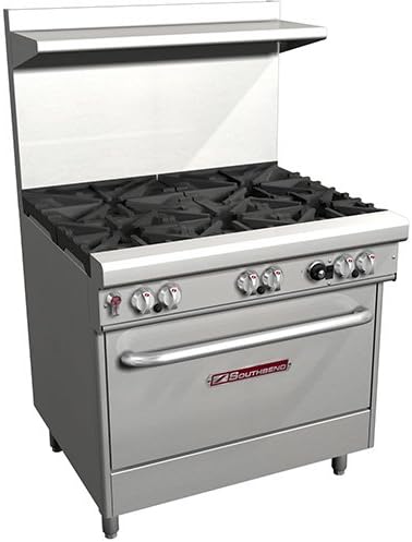 Commercial Gas Range - 36"W, 6 Burners, 1 Standard Oven