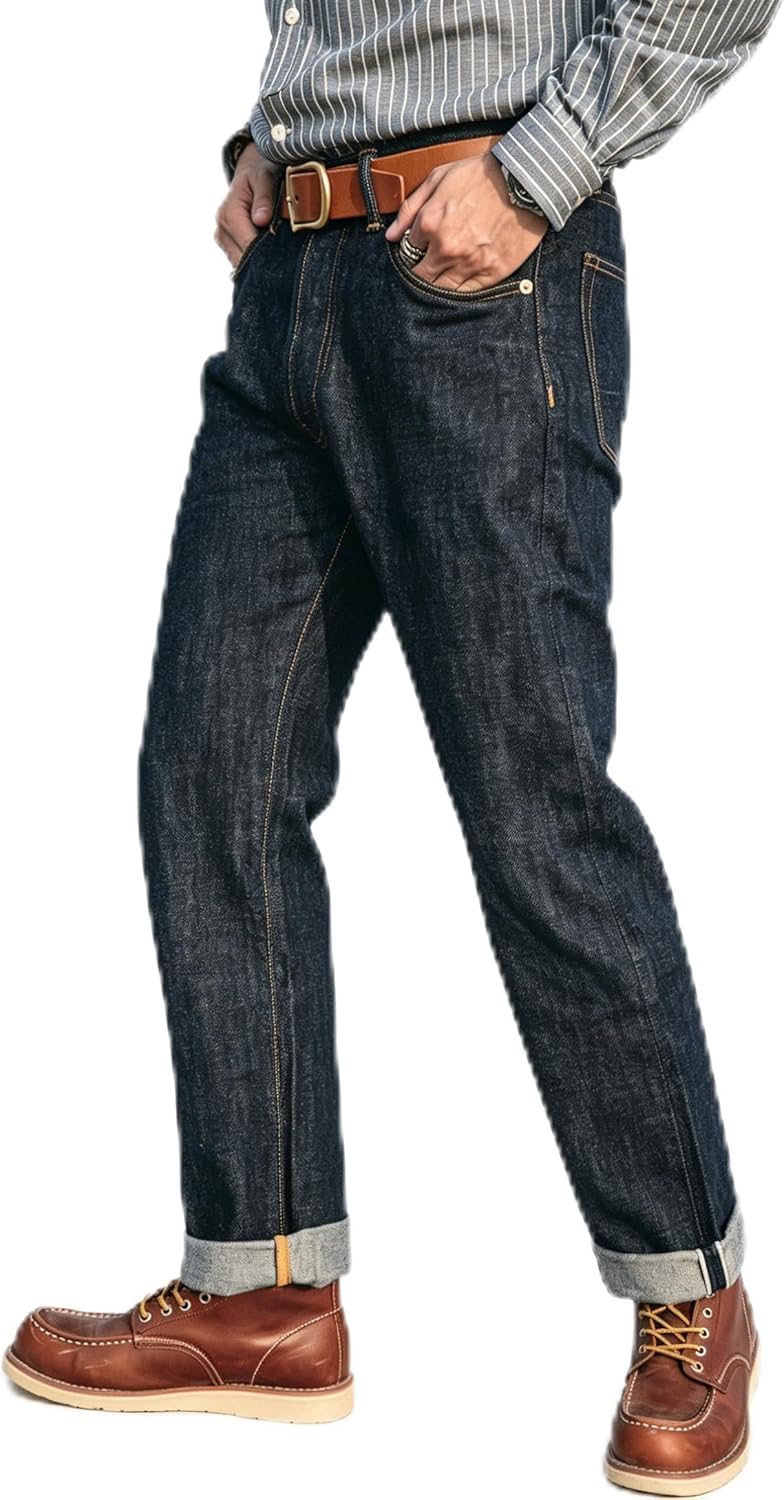 Red Tornado Vintage 14oz Men's Jeans Slim Fit Straight Leg Raw Selvedge Jean