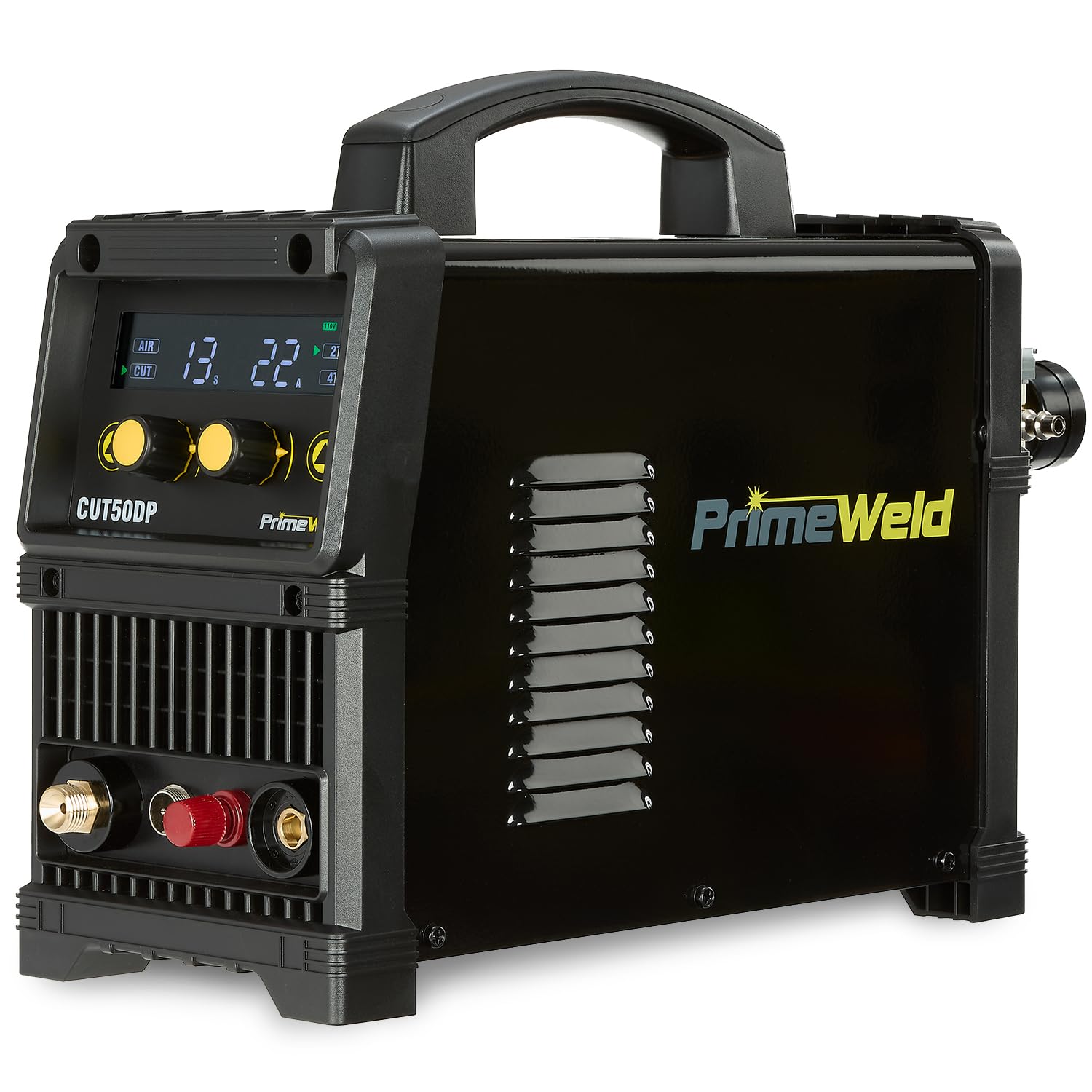 PrimeWeld 50A Air Inverter Plasma Cutter with Non-Touch Pilot Arc, Automatic Dual-Voltage (110V/220V) and Dual-Frequency (50Hz/60Hz) Portable Plasma Cutter, 1/2" Clean Cut, CUT50DP