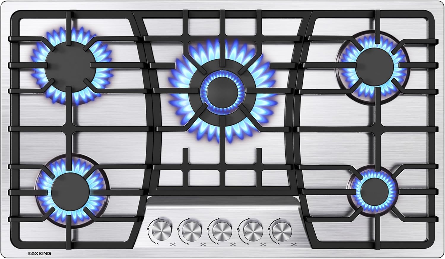 KOXKING 36 Inch Gas Cooktop, 5 Burners Dual Fuel (LPG/NG Convertible)