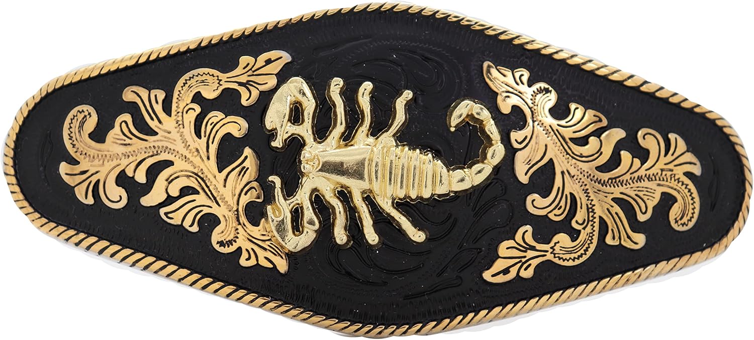 TrendyFashionJewelry Men Belt Buckle Western Fashion Silver Cowboy Texas Gold Scorpion Filigree