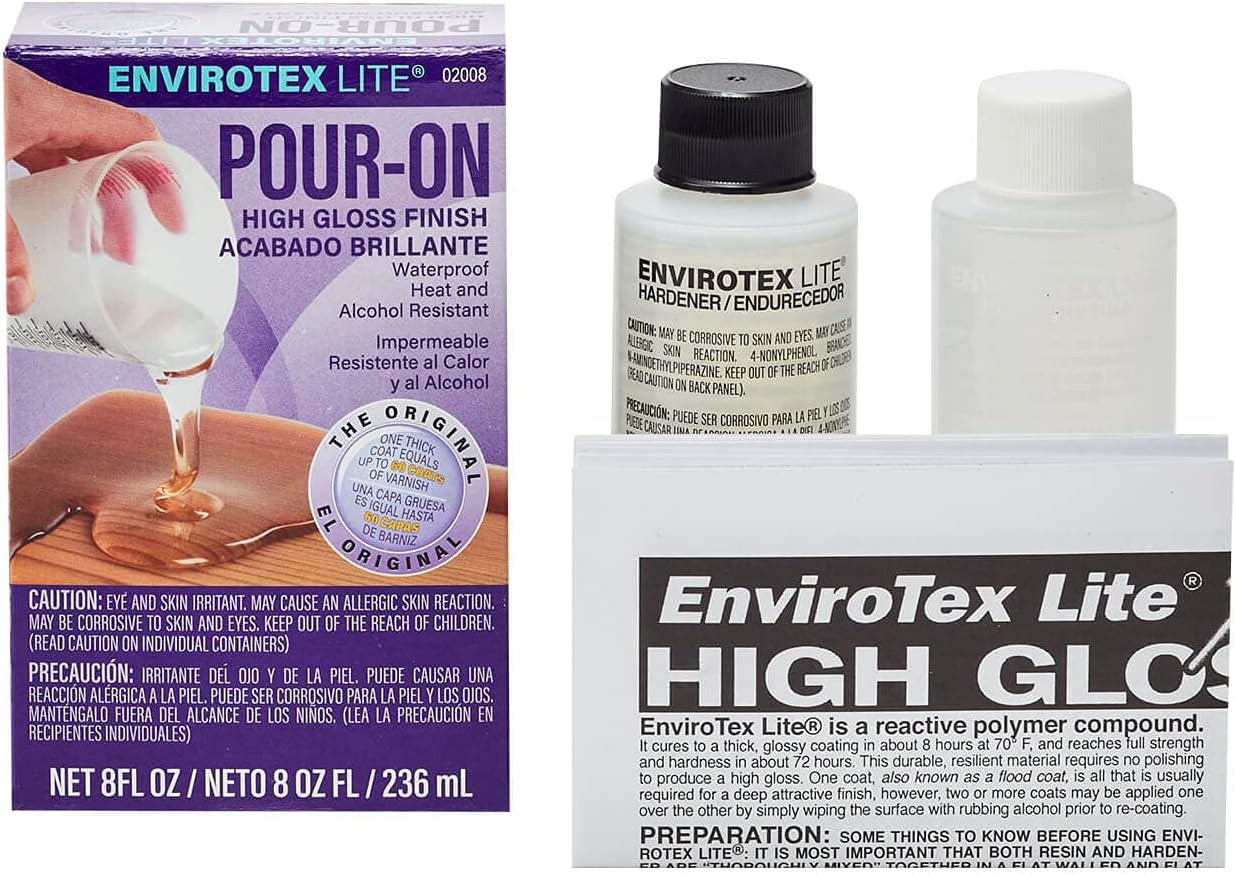 EnviroTex Lite Pour-On High Gloss Finish, 8 oz Kit
