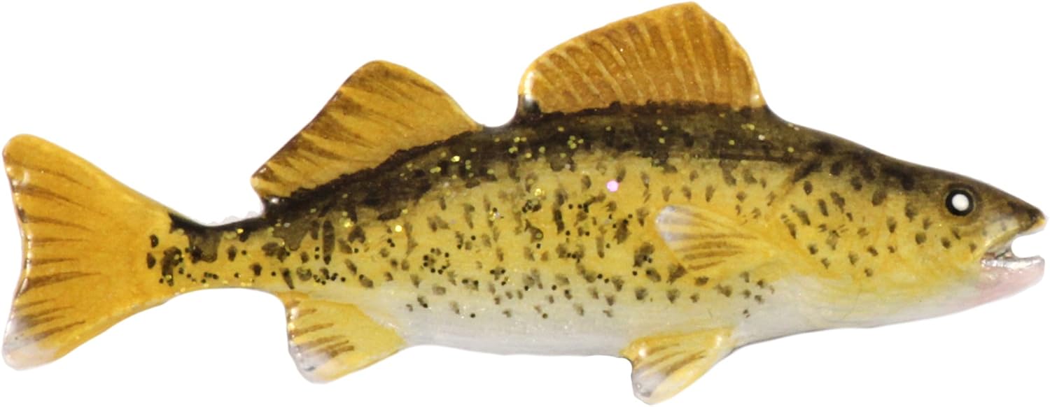 Pewter Walleye Pin, Hand Painted